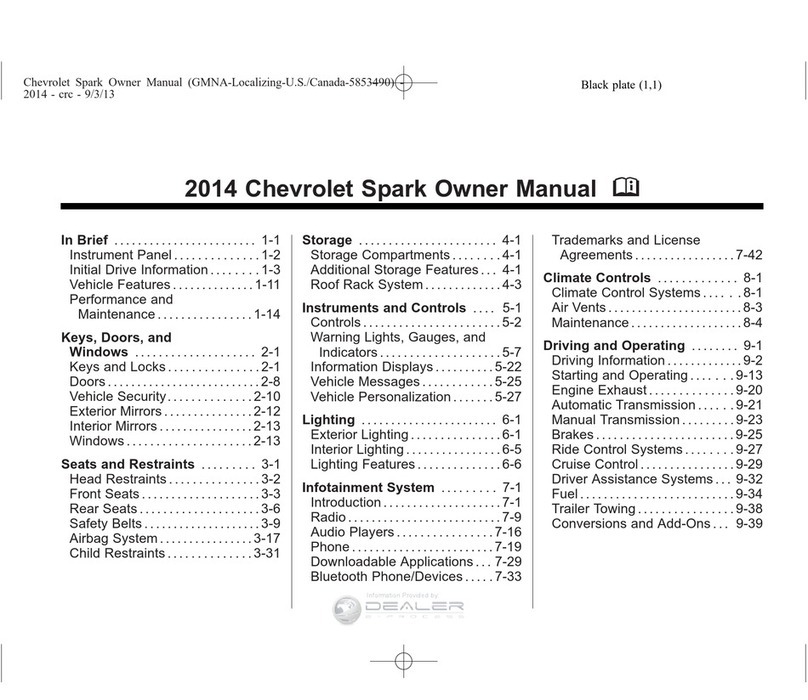 Chevrolet 2014 SPARK LS owner's manual