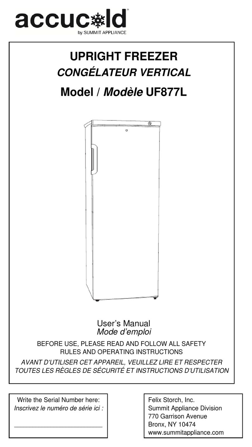 Accucold UF877L user manual