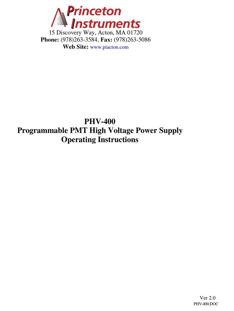Princeton PHV-400 operating instructions
