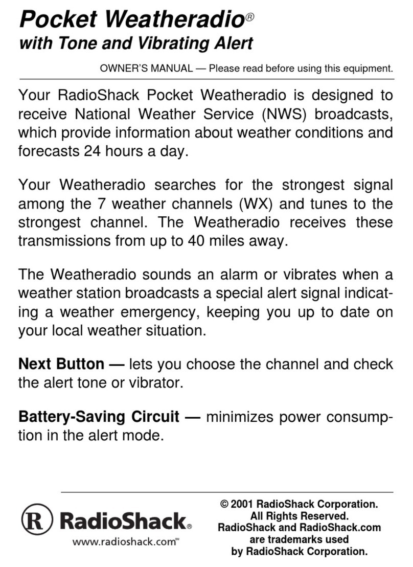 Radio Shack Pocket Weatheradio 12-257 User manual
