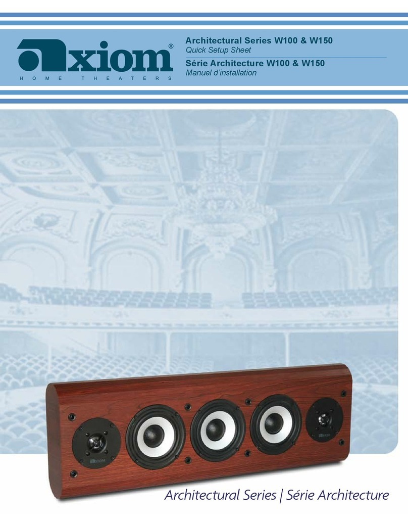 Axiom Architectural Series W100 Specification sheet