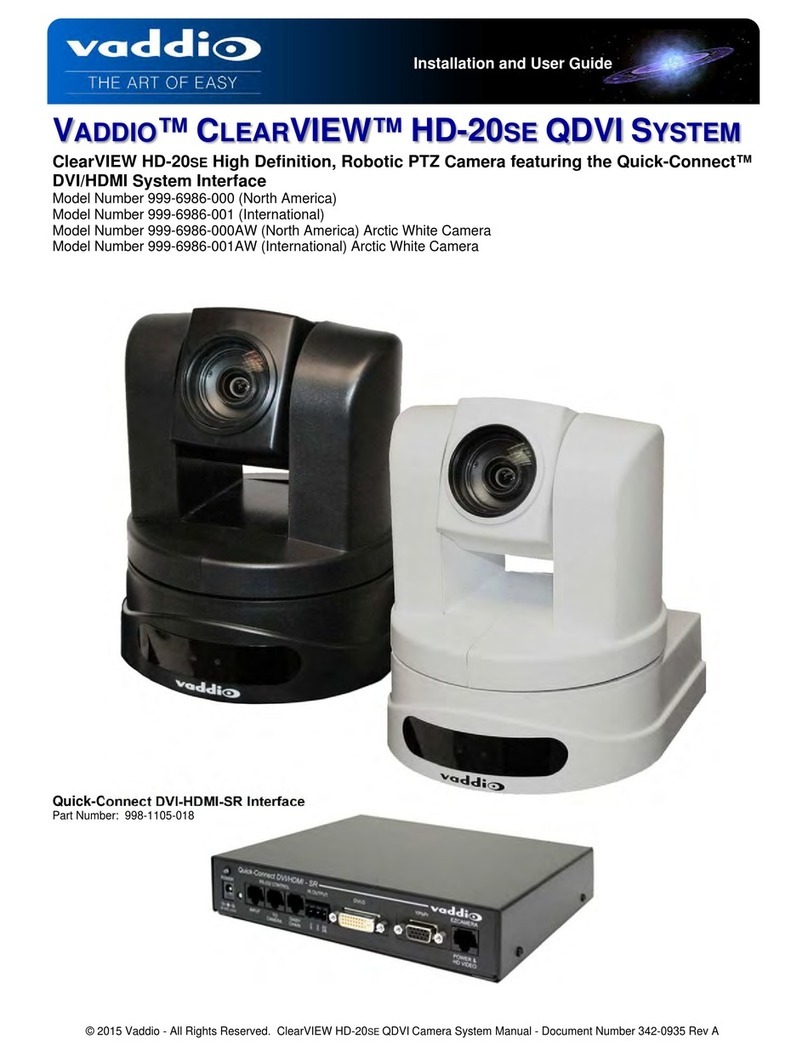 VADDIO CLEARVIEW HD-20SE Installation and user guide
