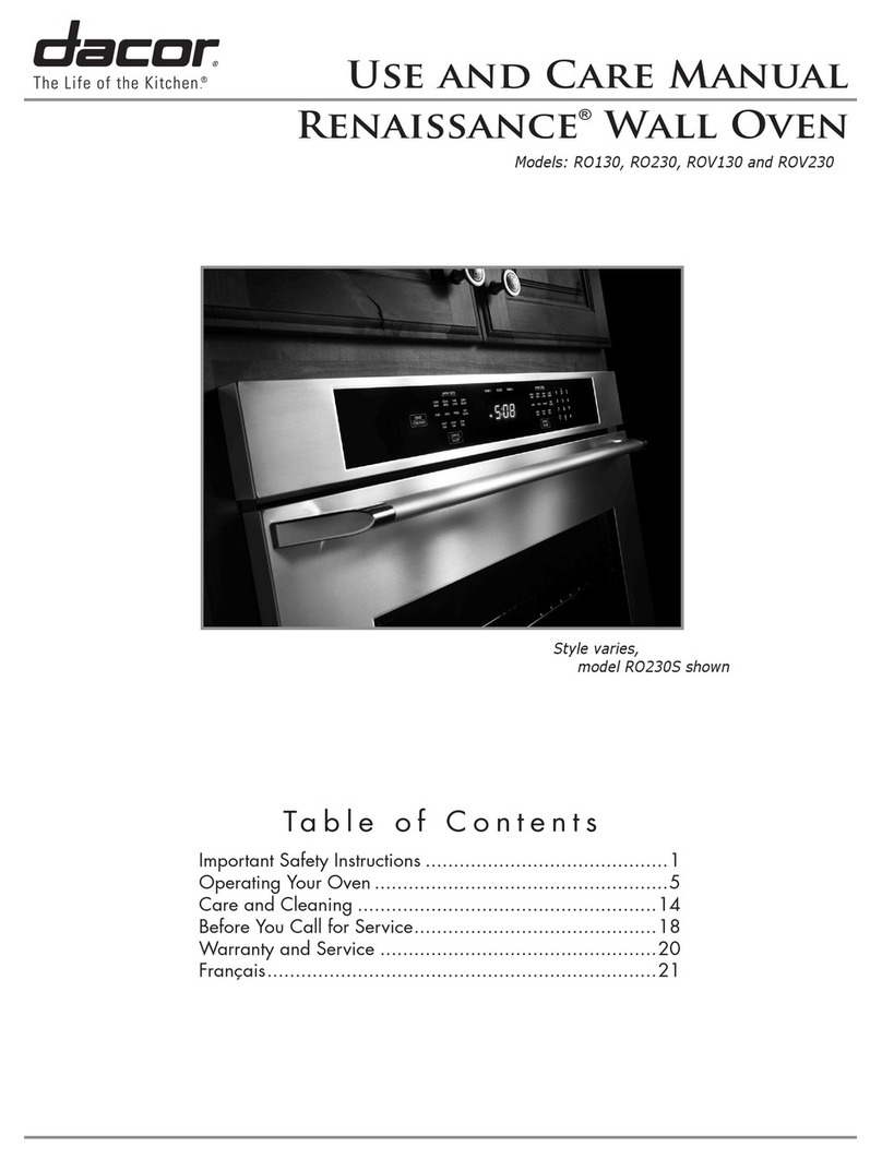 Dacor Renaissance RO130 User manual