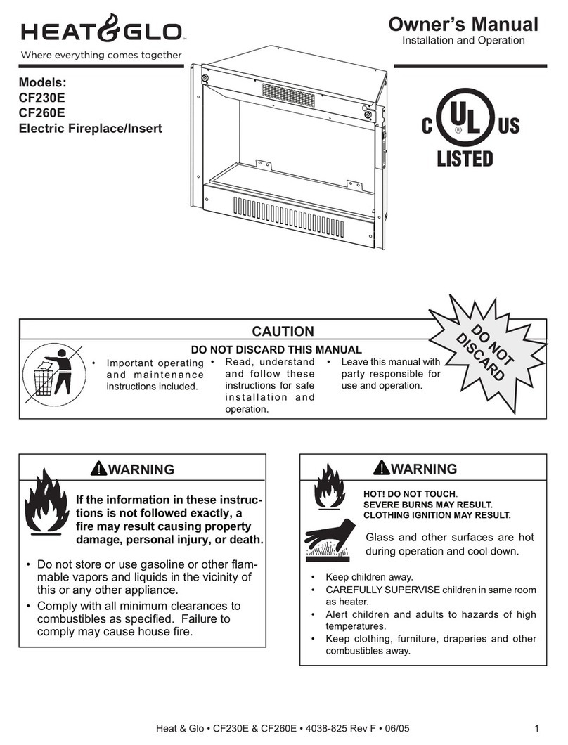 Heat & Glo CF230E User manual Heat & Glo CF230E User manual