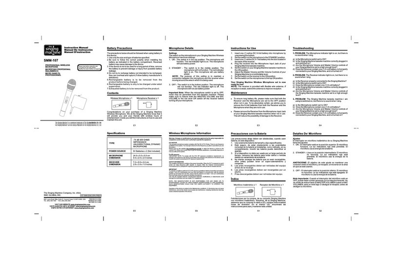 The Singing Machine SMM-107 instruction manual