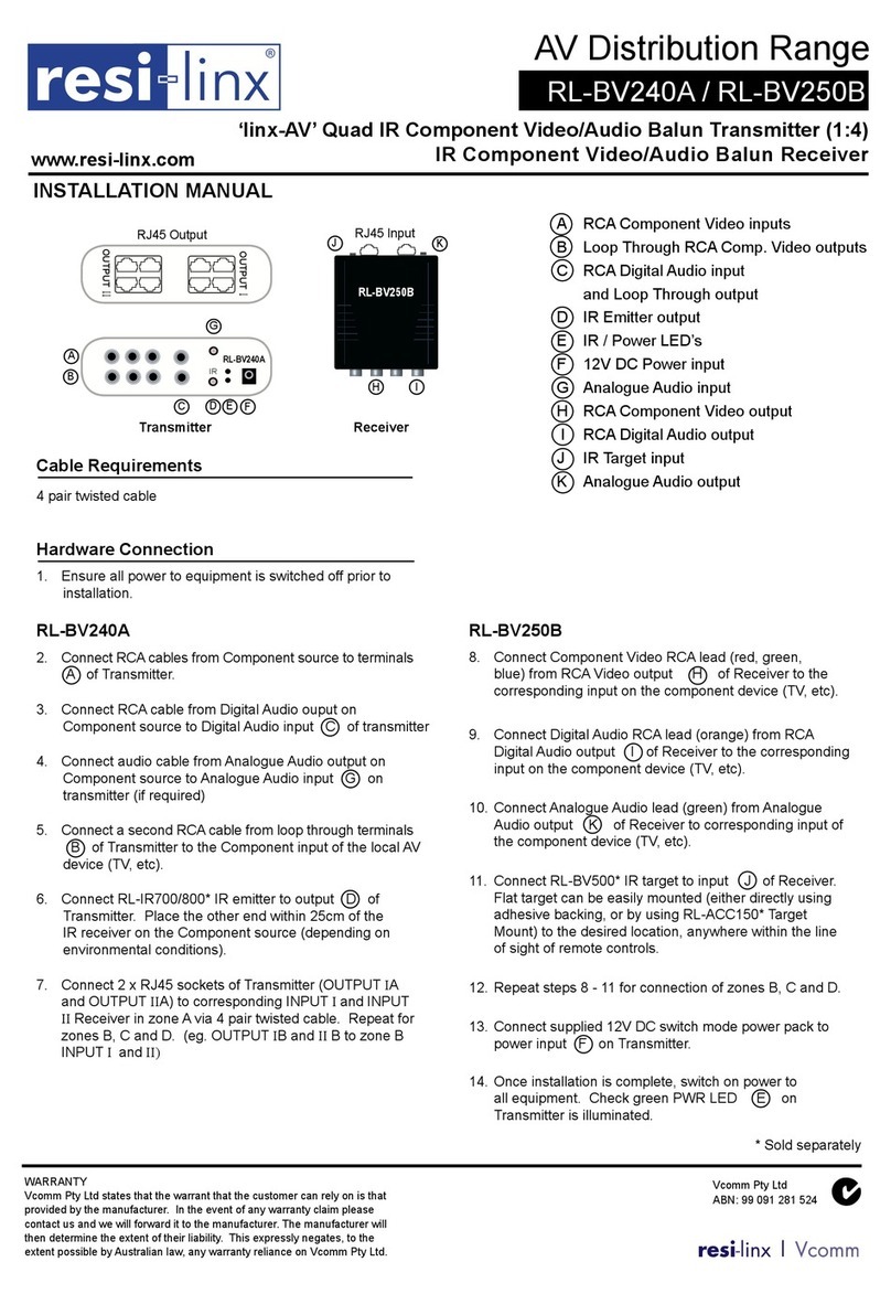 resi-linx RL-BV240A installation manual