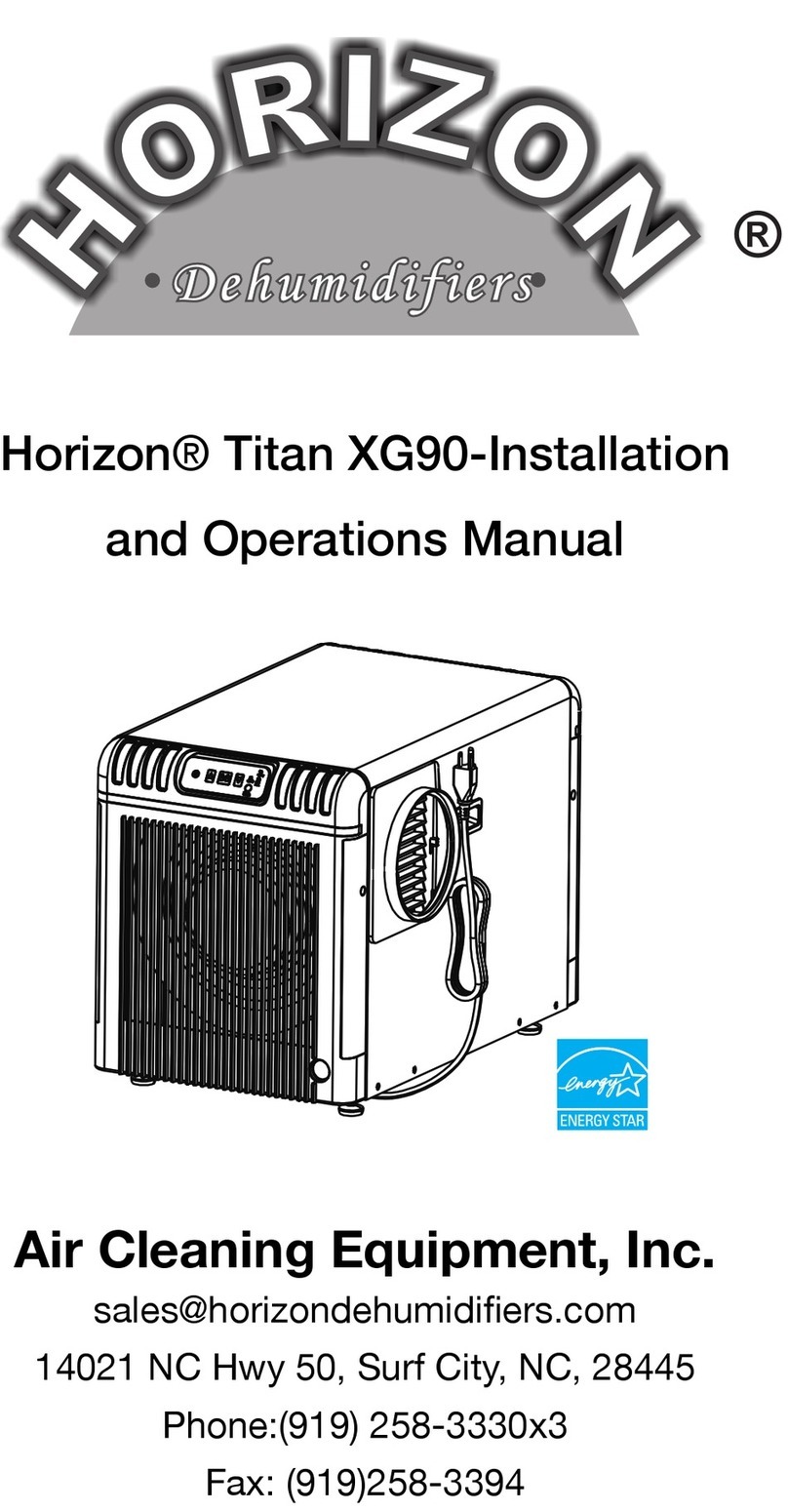 Air Cleaning Equipment Horizon Titan XG90 Installation and operation manual