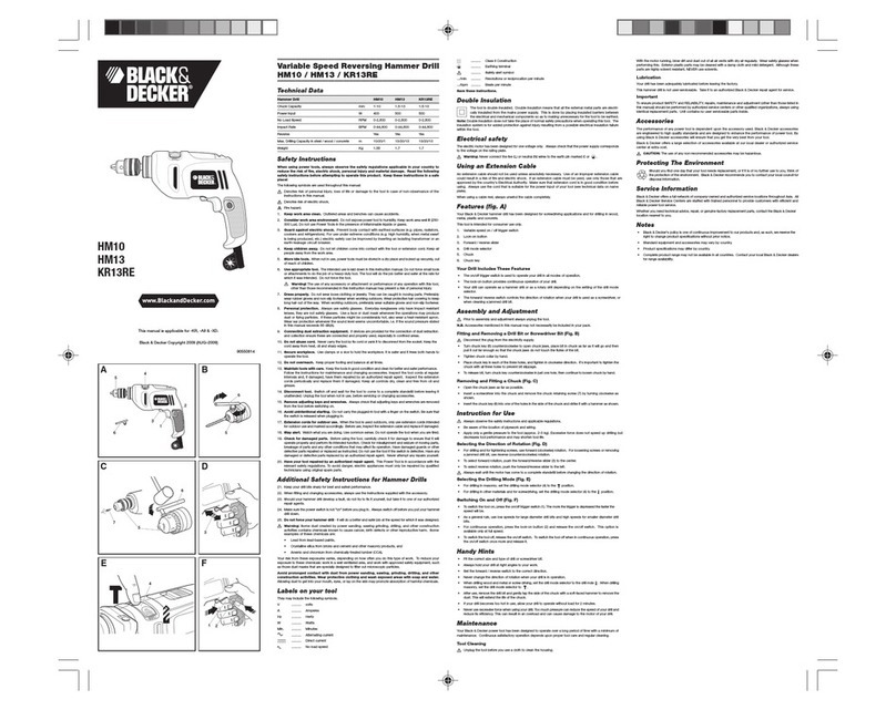 Black & Decker HM10 User manual