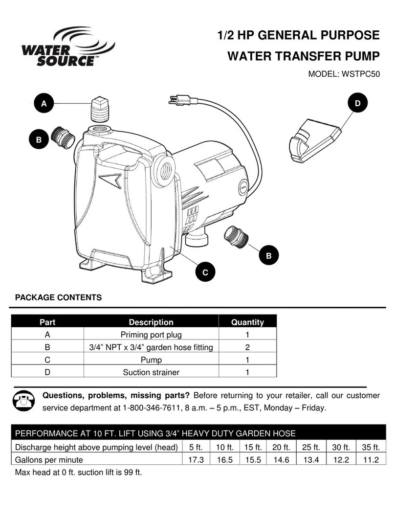 water source WSTPC50 operating instructions