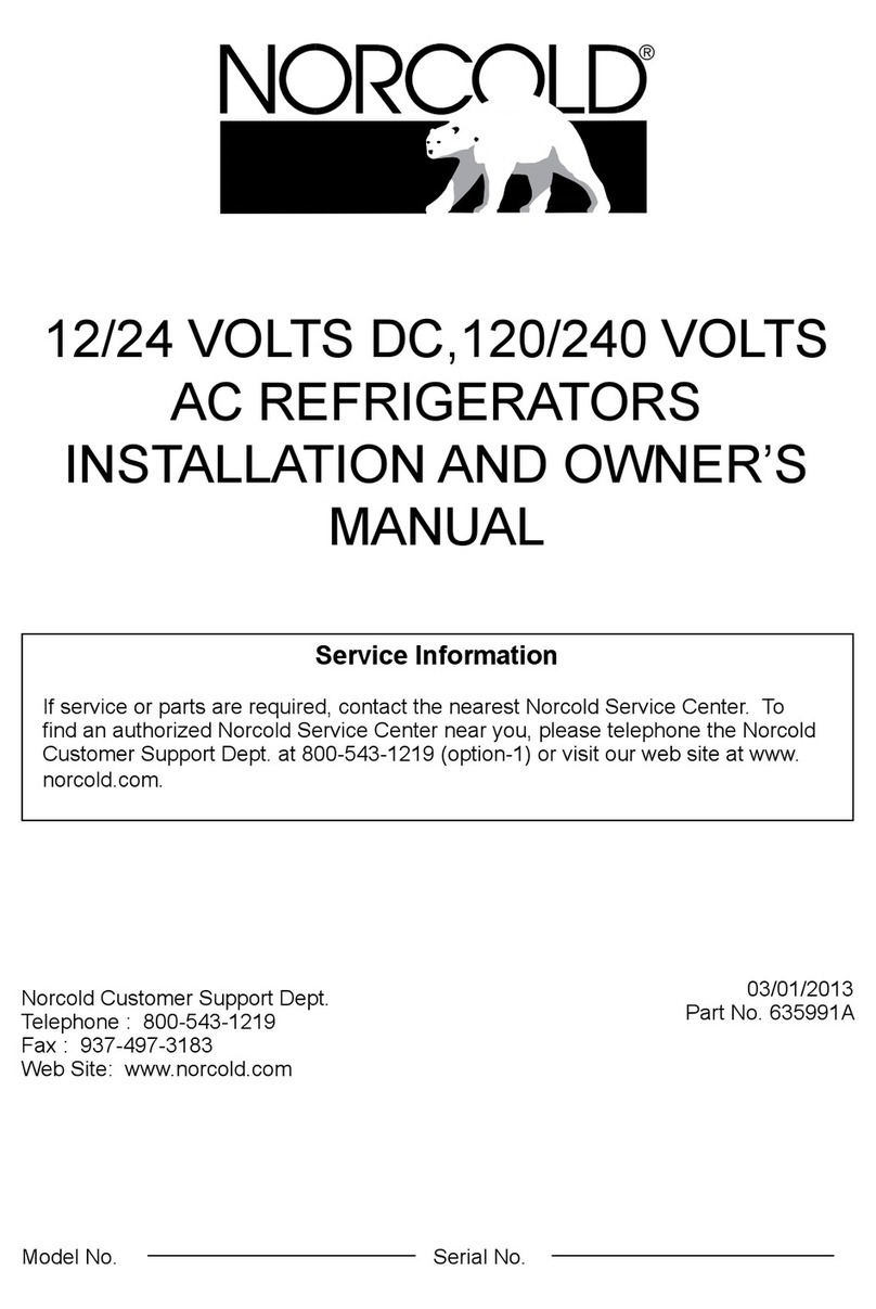 Norcold NR740 Series Installation and owner's manual