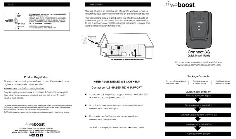 weBoost Home 3G Quick install guide weBoost Home 3G Quick install guide