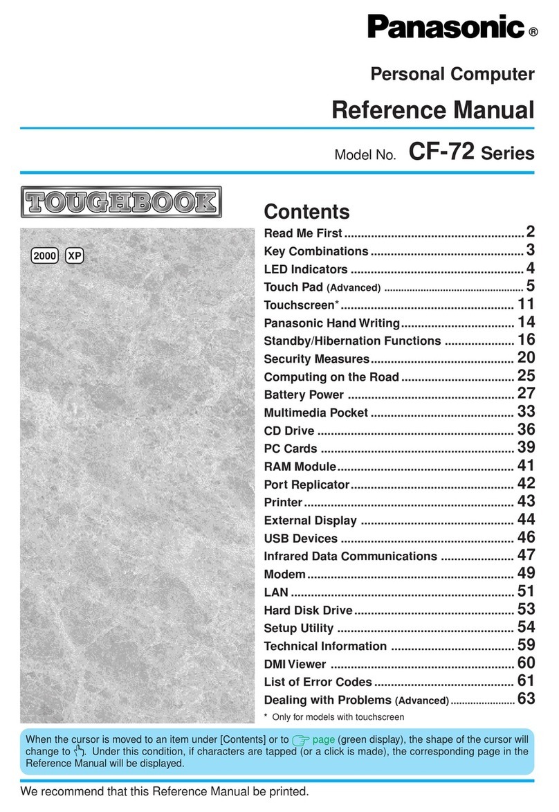 Panasonic ToughBook CF-72 Series Reference manual
