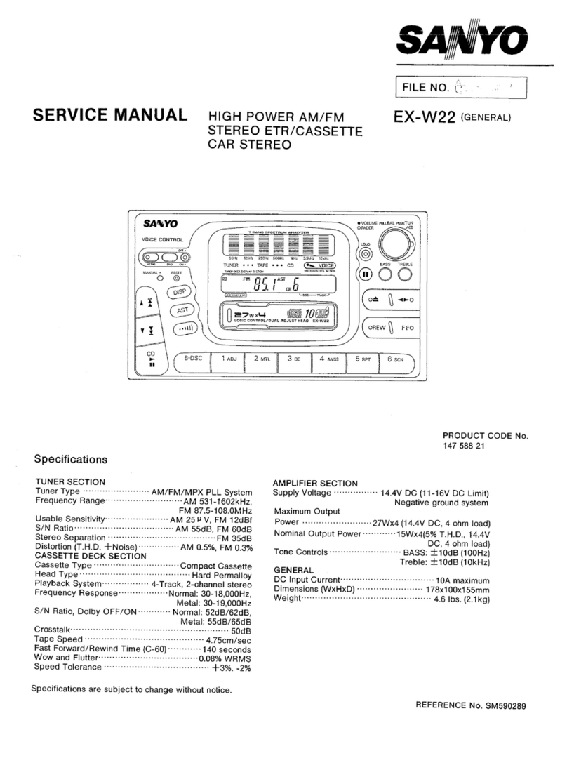 Sanyo EX-W22 Service manual
