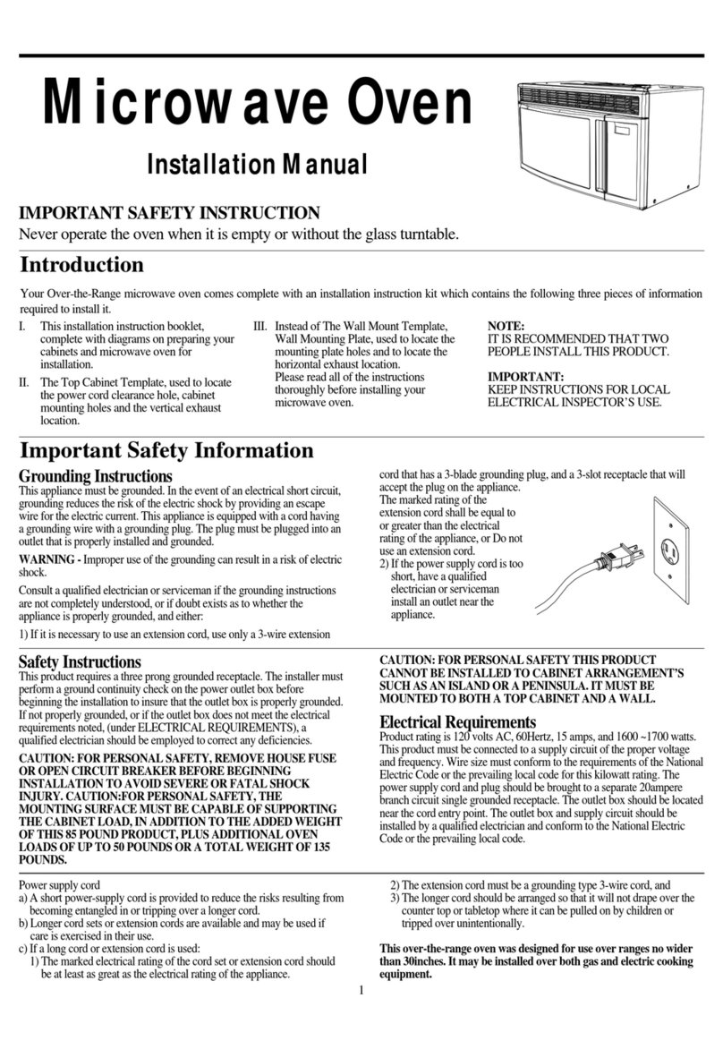 MasterChef MCO160UWF User manual