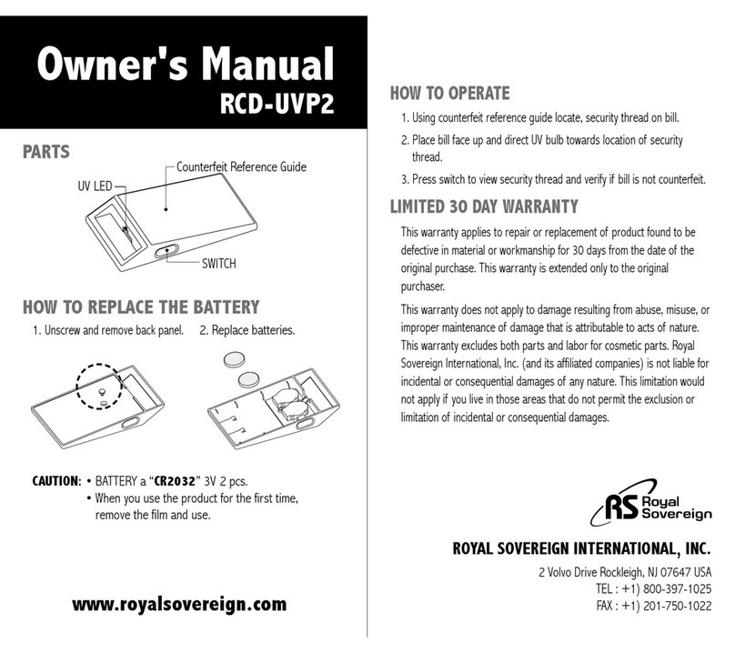 Royal Sovereign RCD-UVP2 owner's manual