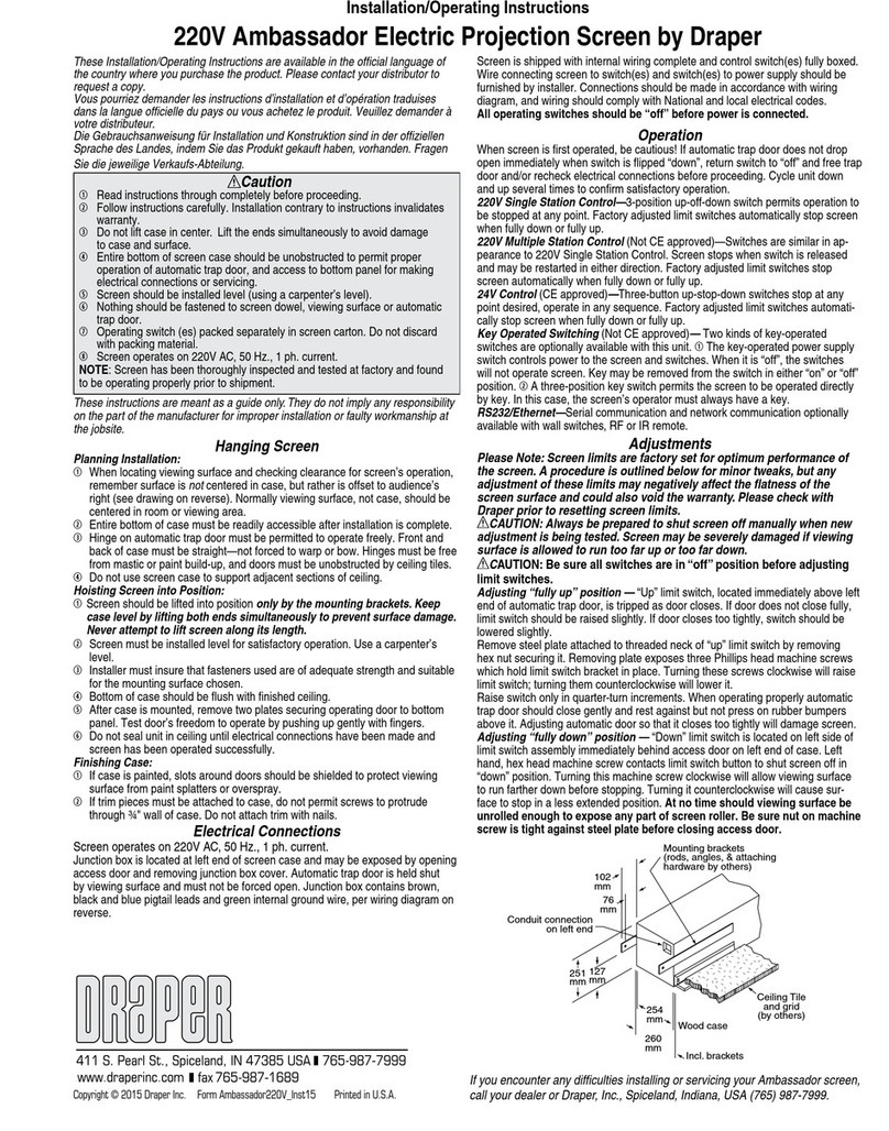 Draper Ambassador 220V Manual