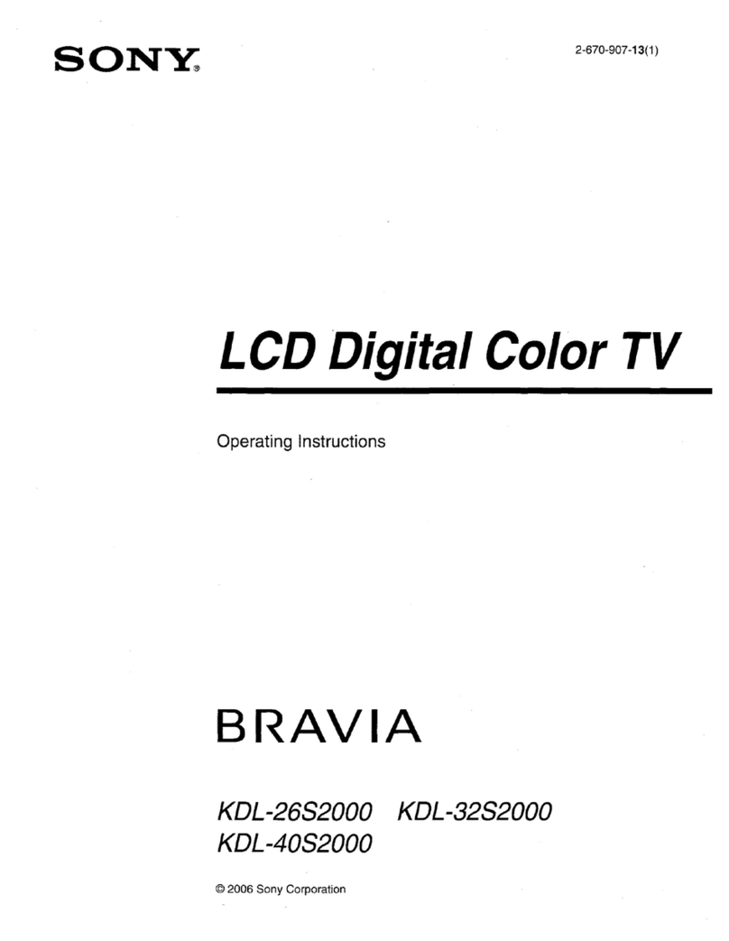 Sony BRAVIA KDL-26S2000 User manual