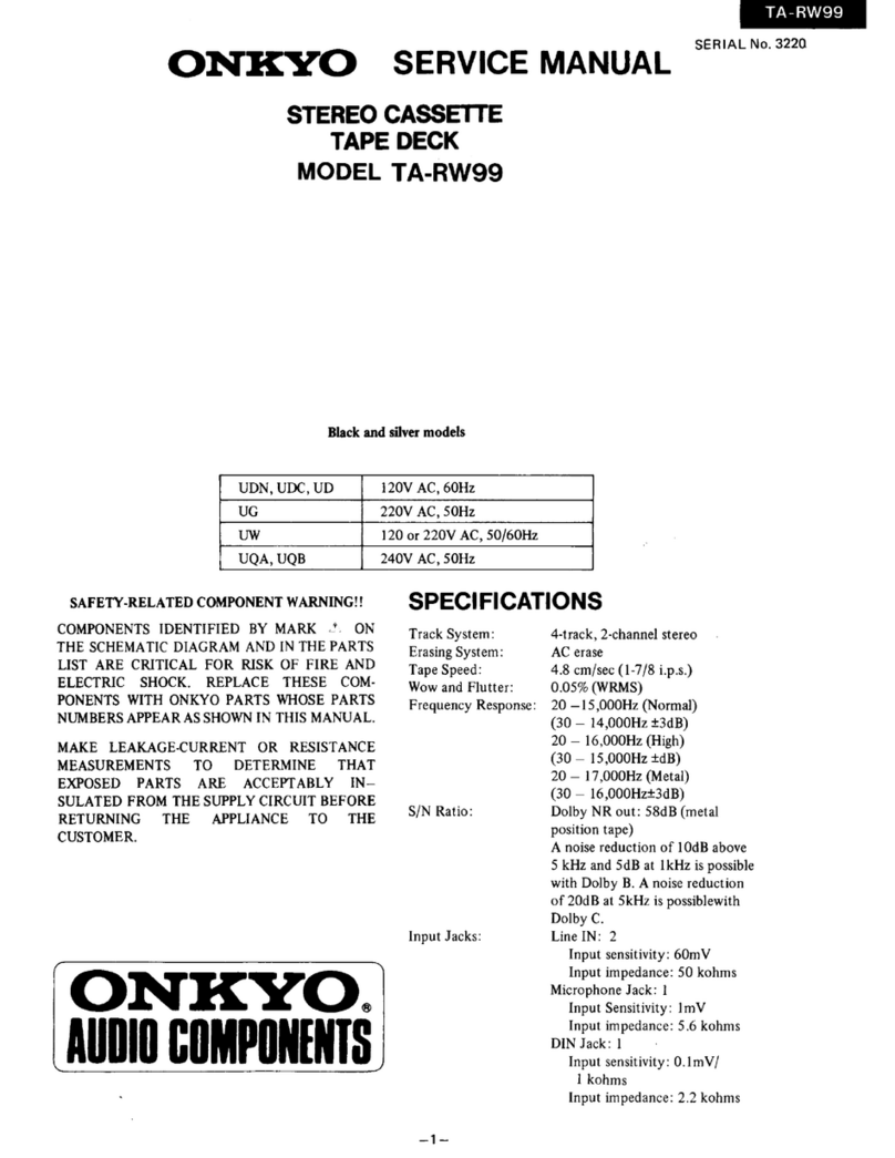 Onkyo TA-RW99 User manual Onkyo TA-RW99 User manual