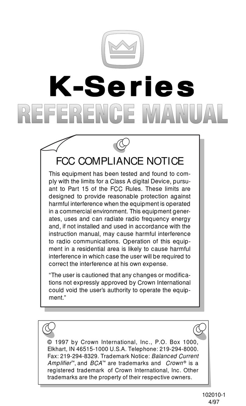 Crown CROWN K Series User manual