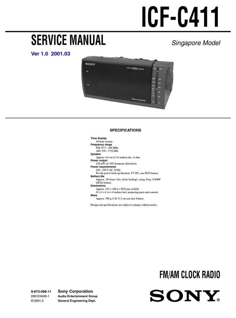 Sony Dream Machine ICF-C411 Service manual