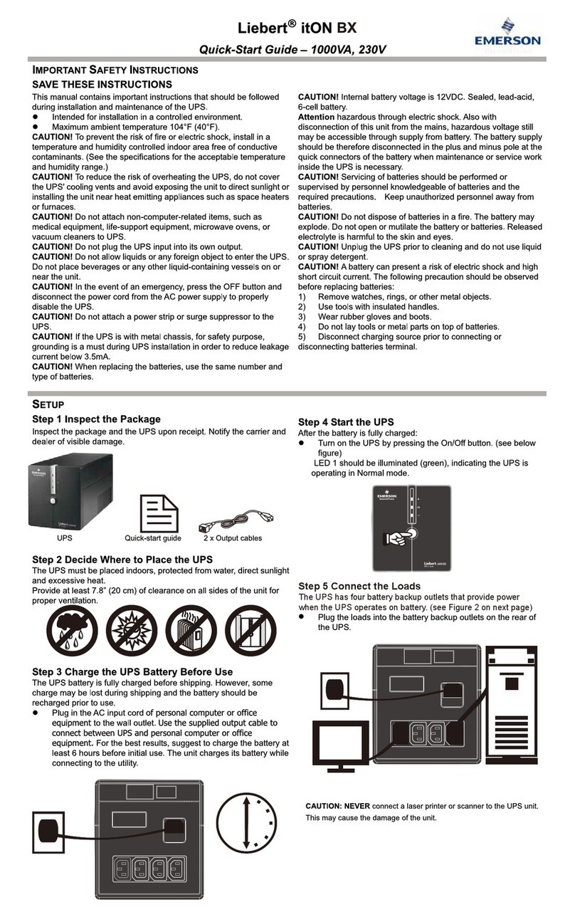 Emerson Liebert itON BX quick start guide