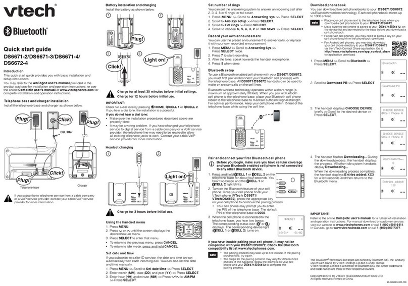 V-tech DS6671-2 User manual