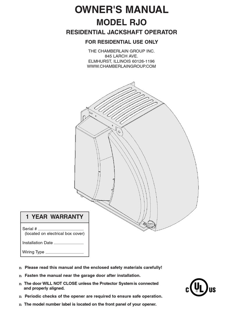 Chamberlain RJO User manual Chamberlain RJO User manual