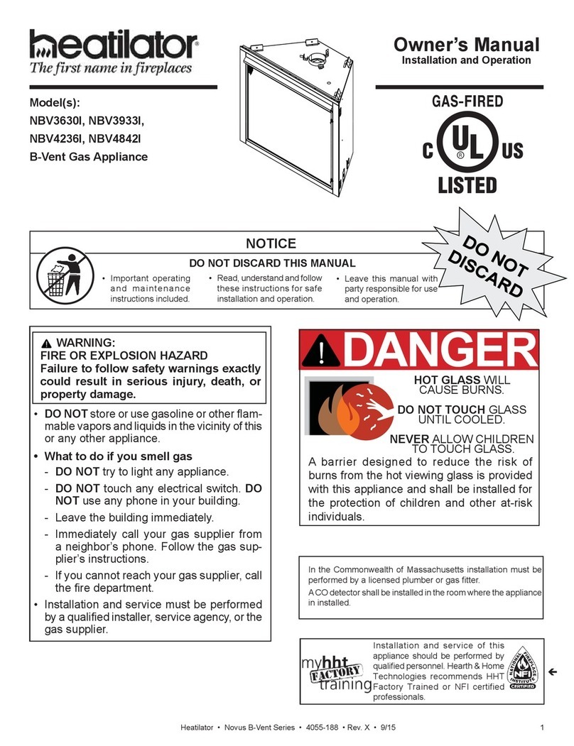 Heatilator NBV3630I User manual