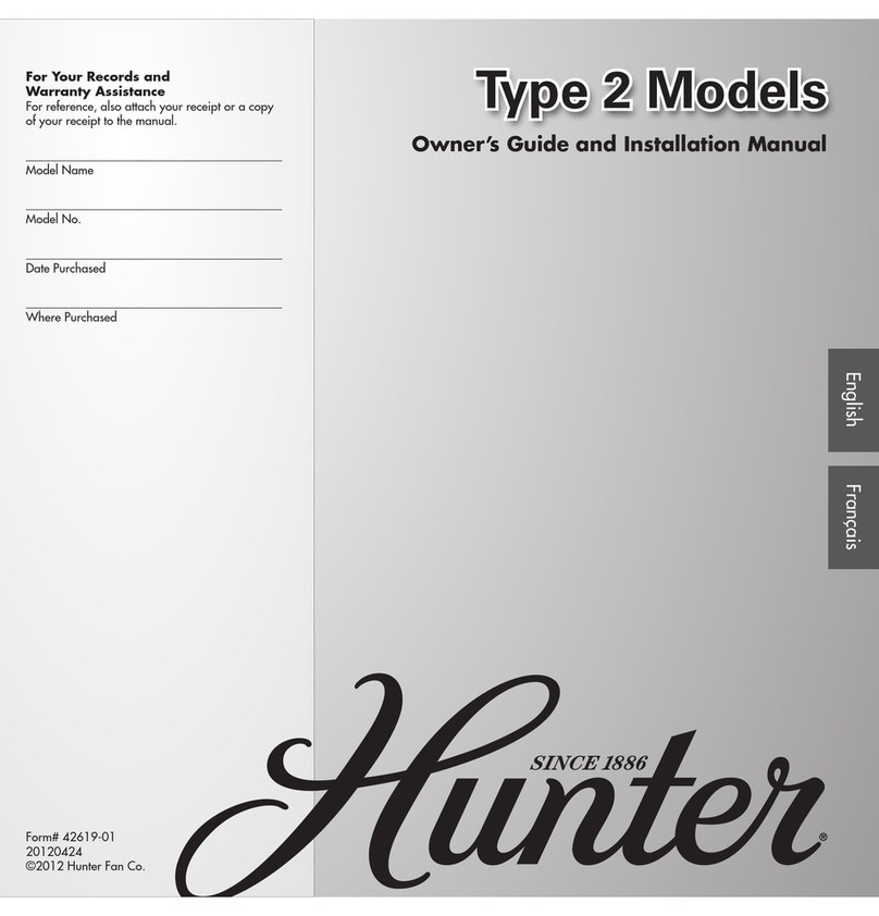 Hunter Type 2 Models Instruction manual