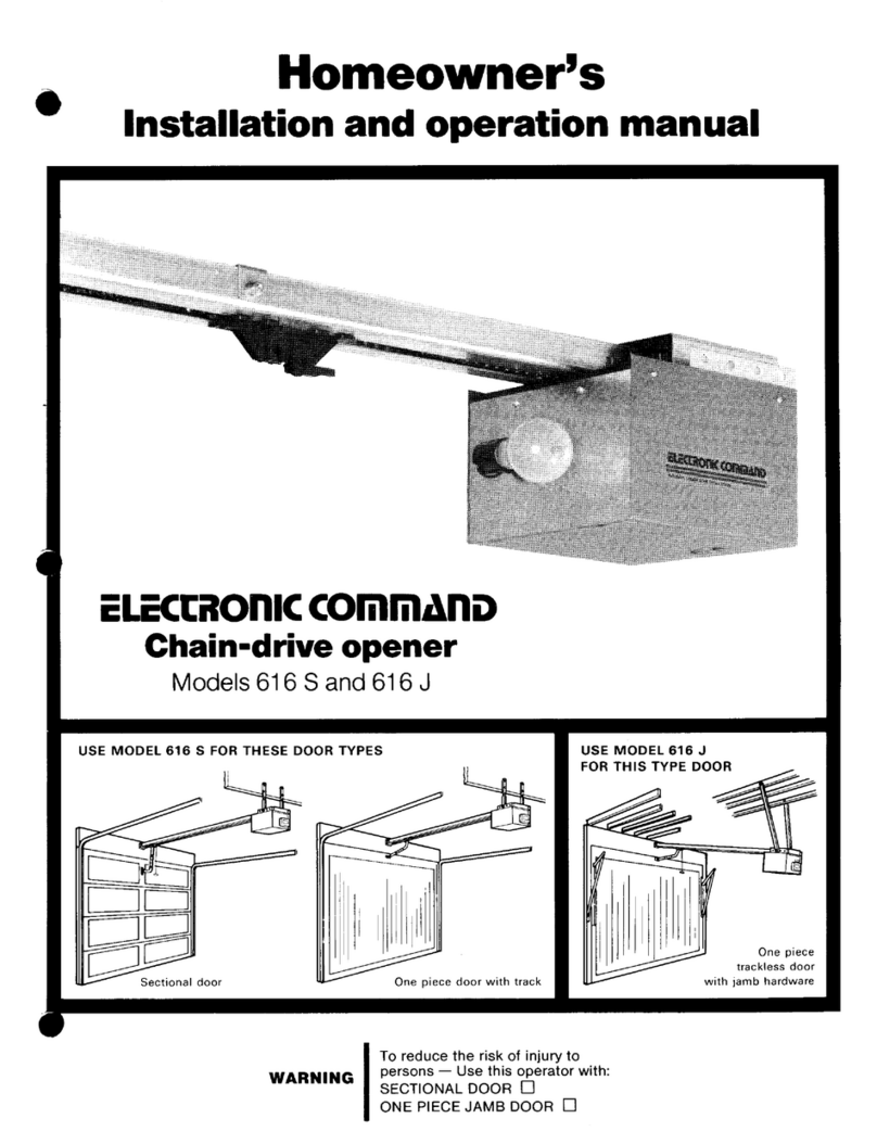 Chamberlain 616 S Installation and operation instructions
