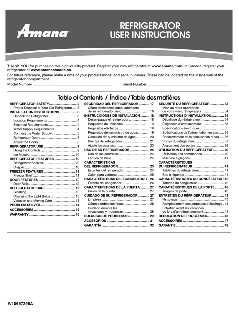 Amana ART104TFDW User manual Amana ART104TFDW User manual