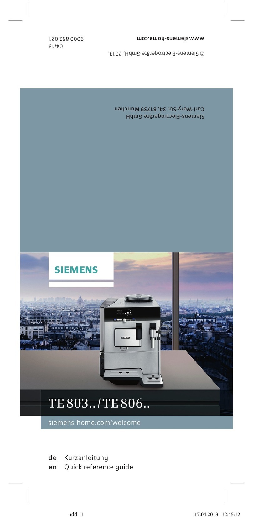 Siemens TE 803 series User manual