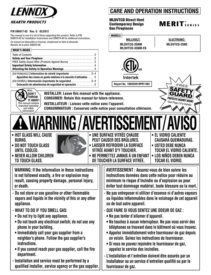 Lennox Hearth Products MLDVTCD-35NM User manual