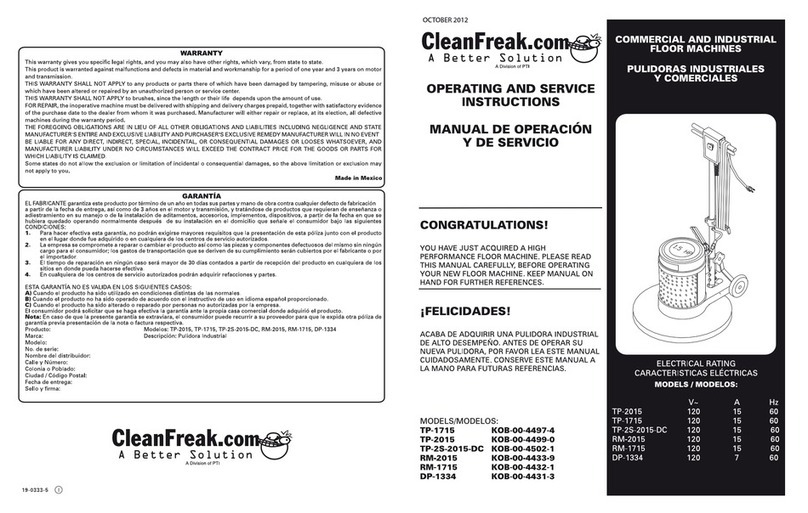 CleanFreak TP-2015 Training manual