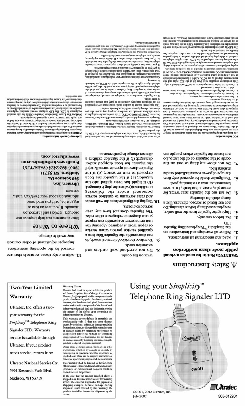 ULTRA TEC Simplicity LTD user guide