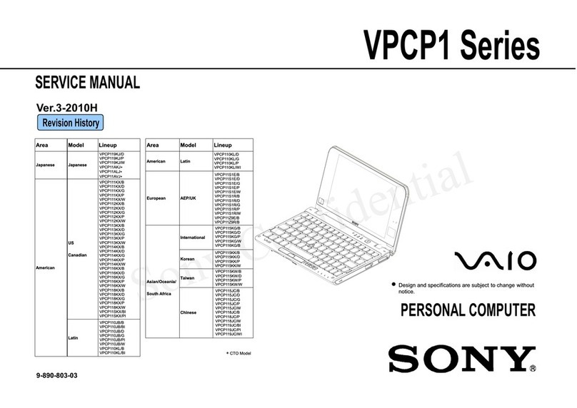 Sony Vaio VPCP1 Series Service manual