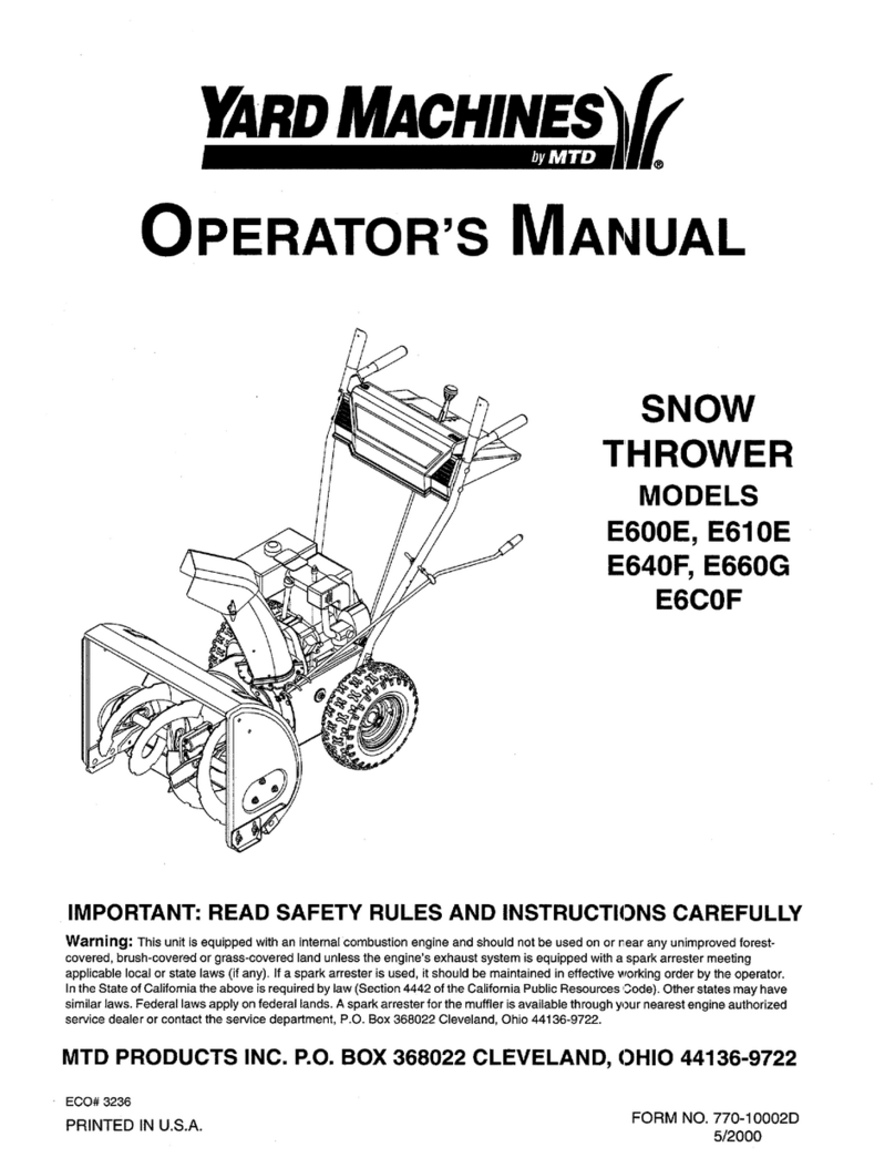 Yard Machines E600E User manual
