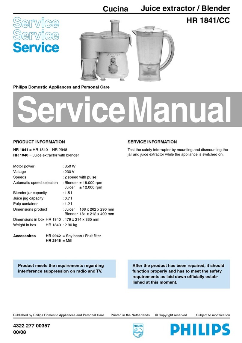 Philips HR 1841/CC Service manual Philips HR 1841/CC Service manual