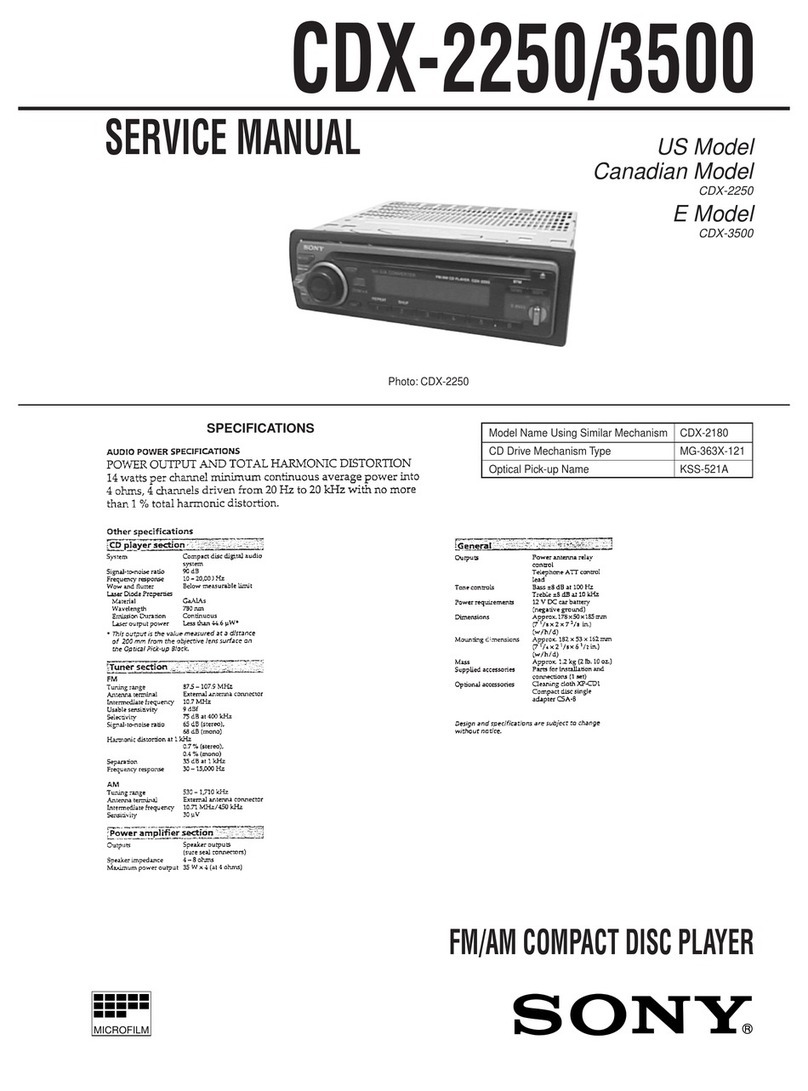 Sony CDX-2250 - Cd Changer User manual
