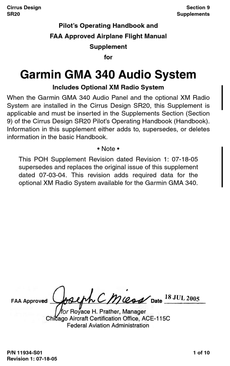 Garmin GMA 340 Supplemental operation manual