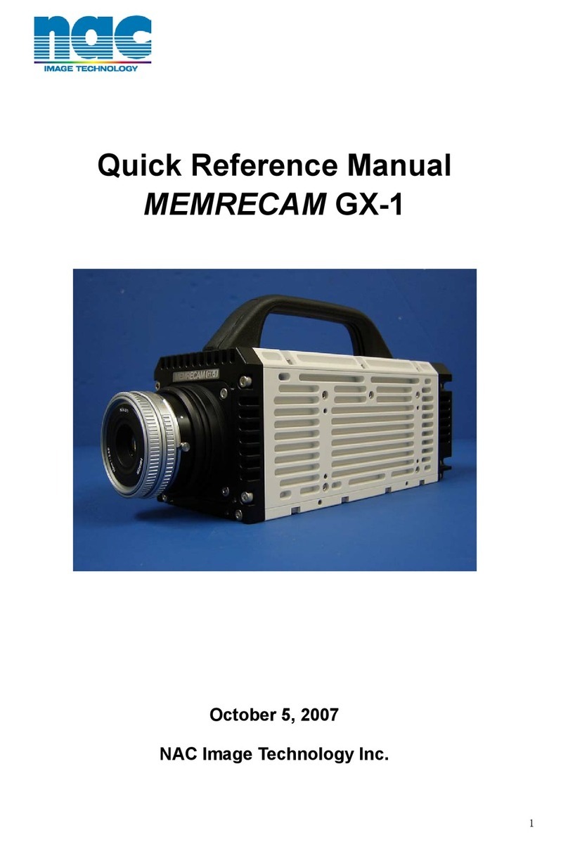 NAC Image Technology MEMRECAM GX-1 584032-2 Quick reference manual