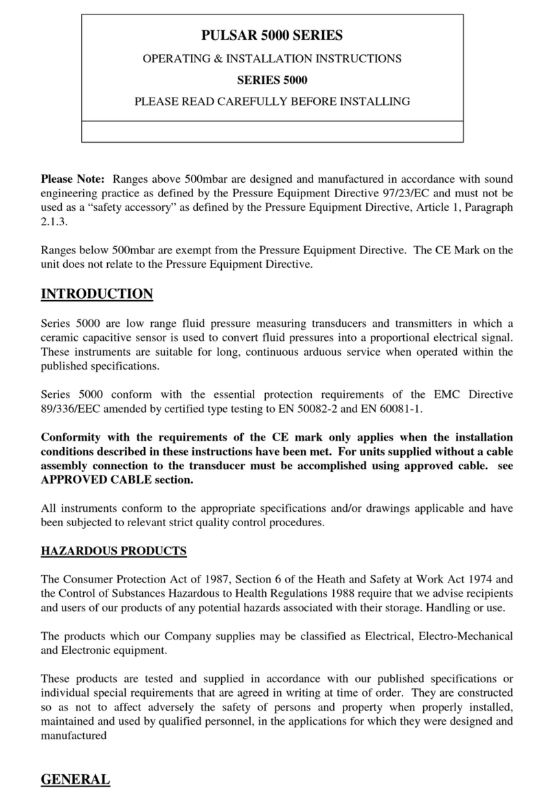 Pulsar 5000 series Operating & installation instructions
