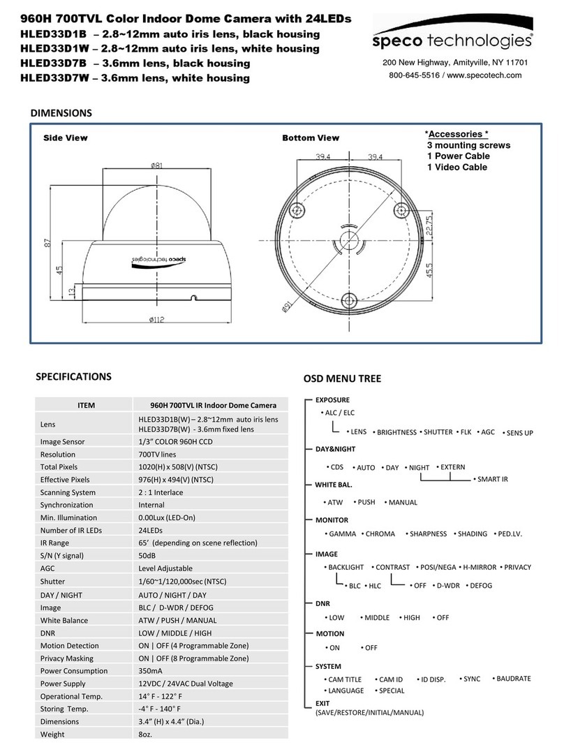 Speco 960H 700TVL User manual
