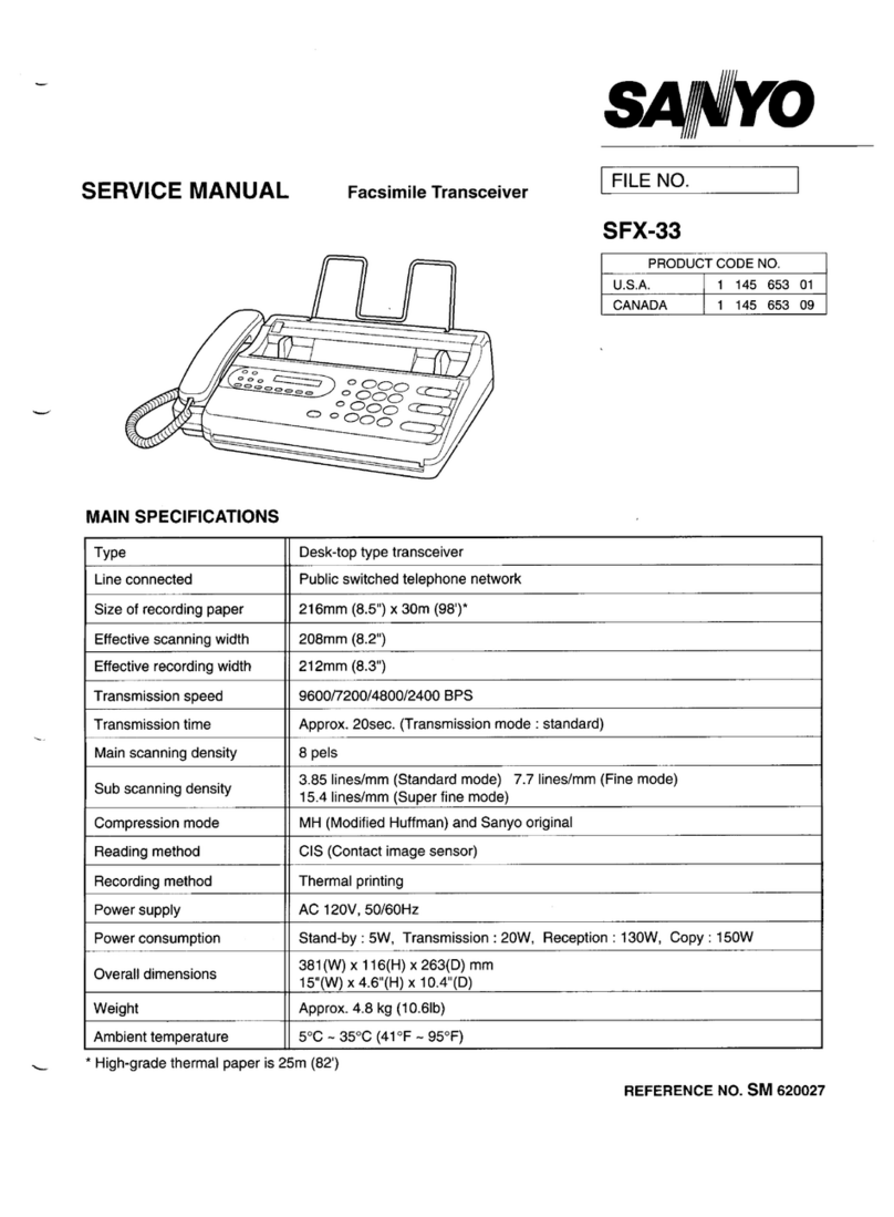 Sanyo SFX-33 Service manual