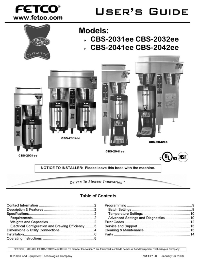 Fetco CBS-2031ee User manual