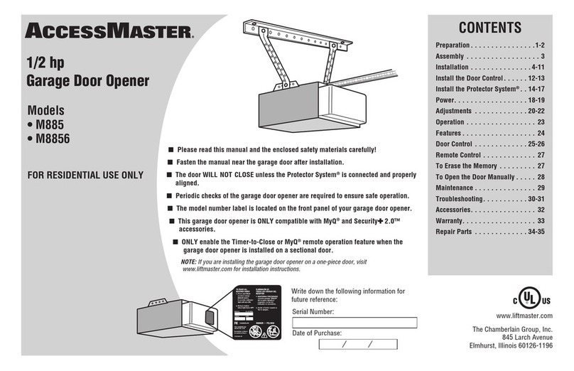 Chamberlain AccessMaster M885 installation guide