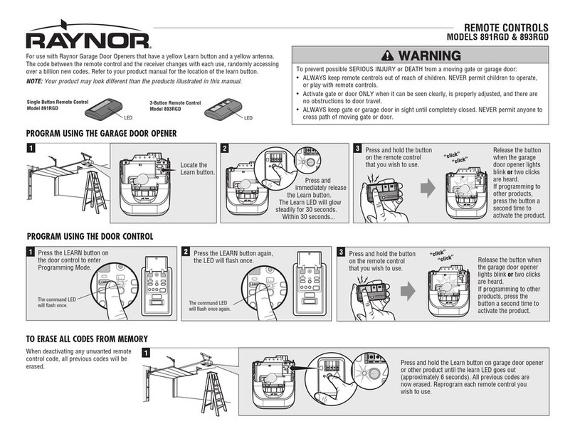 Raynor 891RGD user guide