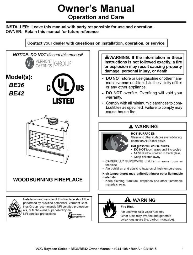 Vermont Castings BE36 User manual Vermont Castings BE36 User manual