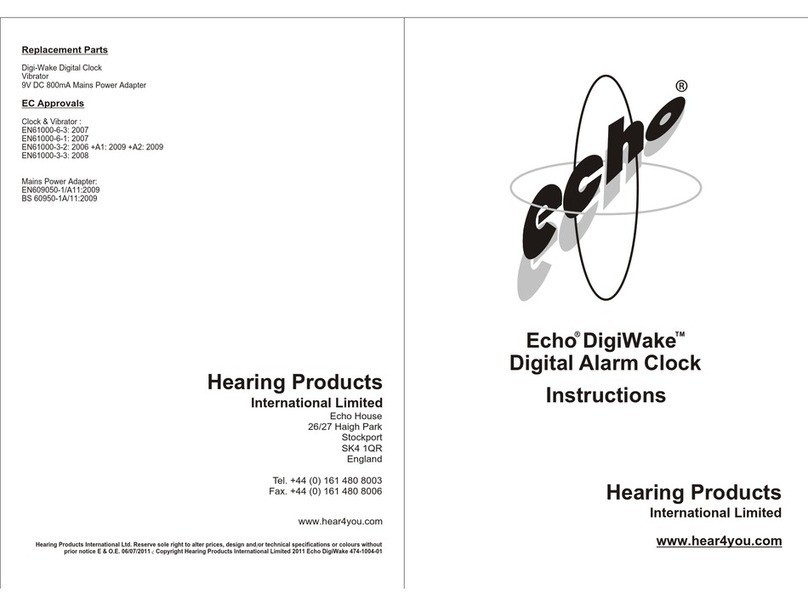 Hearing Products Echo DigiWake Instructions for use