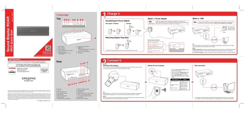 Creative Sound Blaster ROAR SR20 User manual